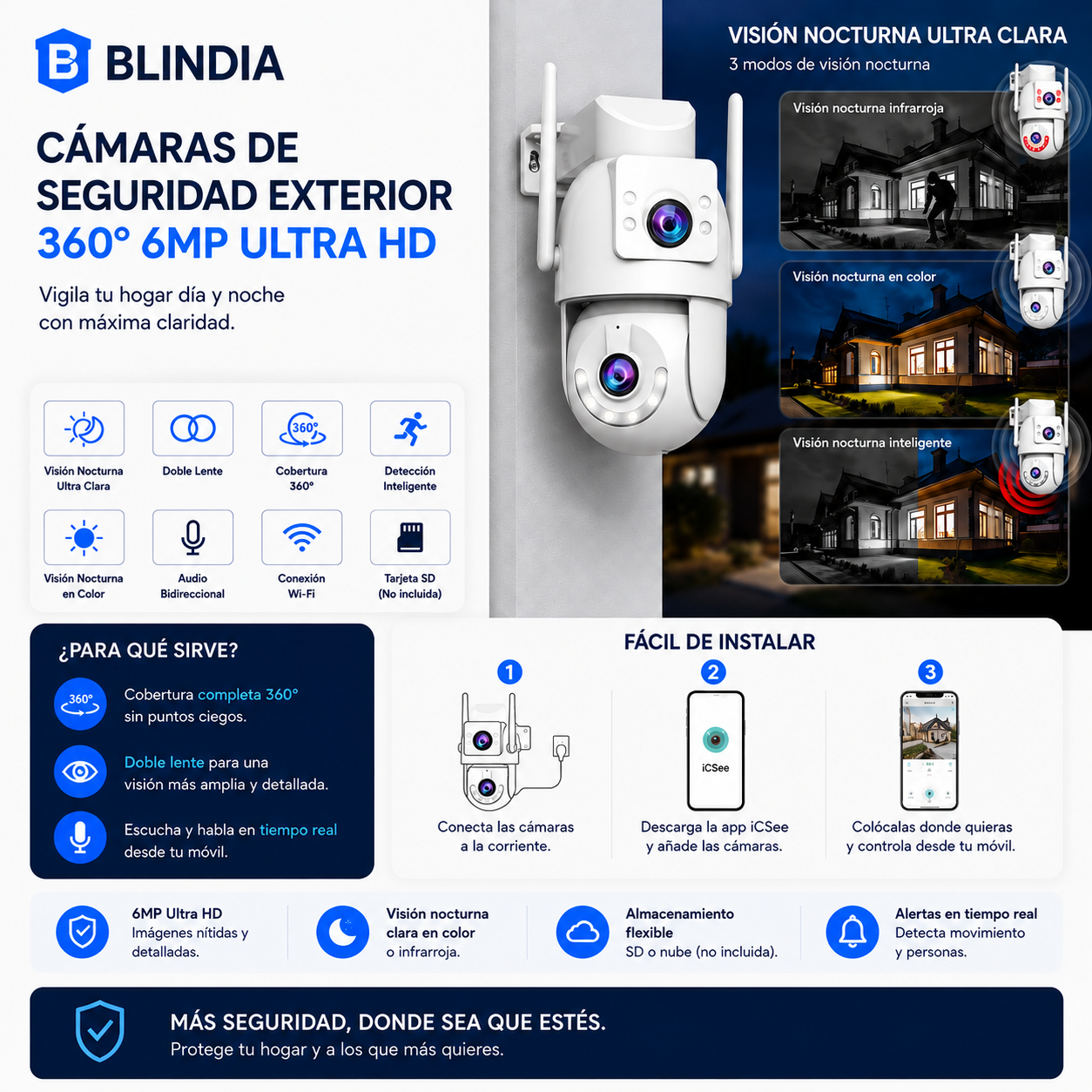 🎥BLINDIA CAMARA EXTERIOR 360
